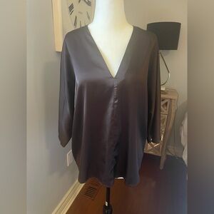 Banana Republic Deep Brown V-Neck Blouse